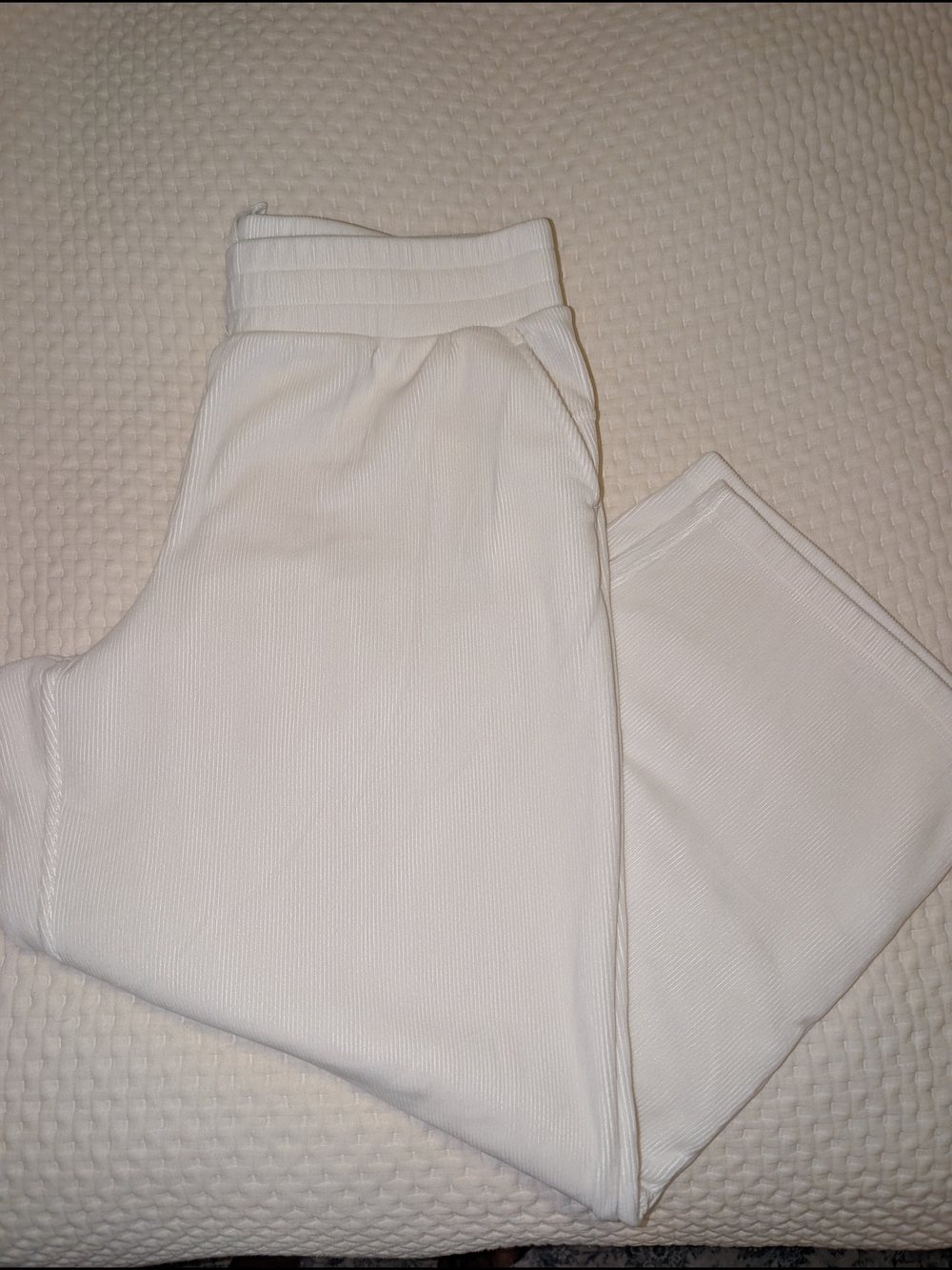 2/25$ 💓 Mondetta Off White Ribbed Wide Pants Joggers